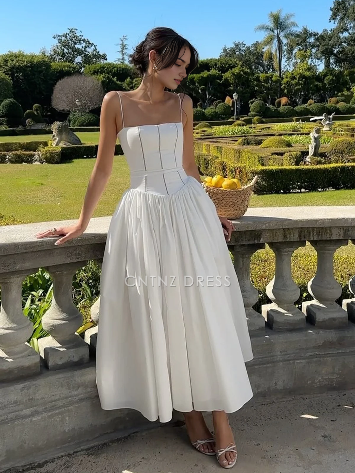 CNTNZ DRESS New Prom Dress A Line Spaghetti Strap Low-Cut Elegant Simple Formal Women's Dress