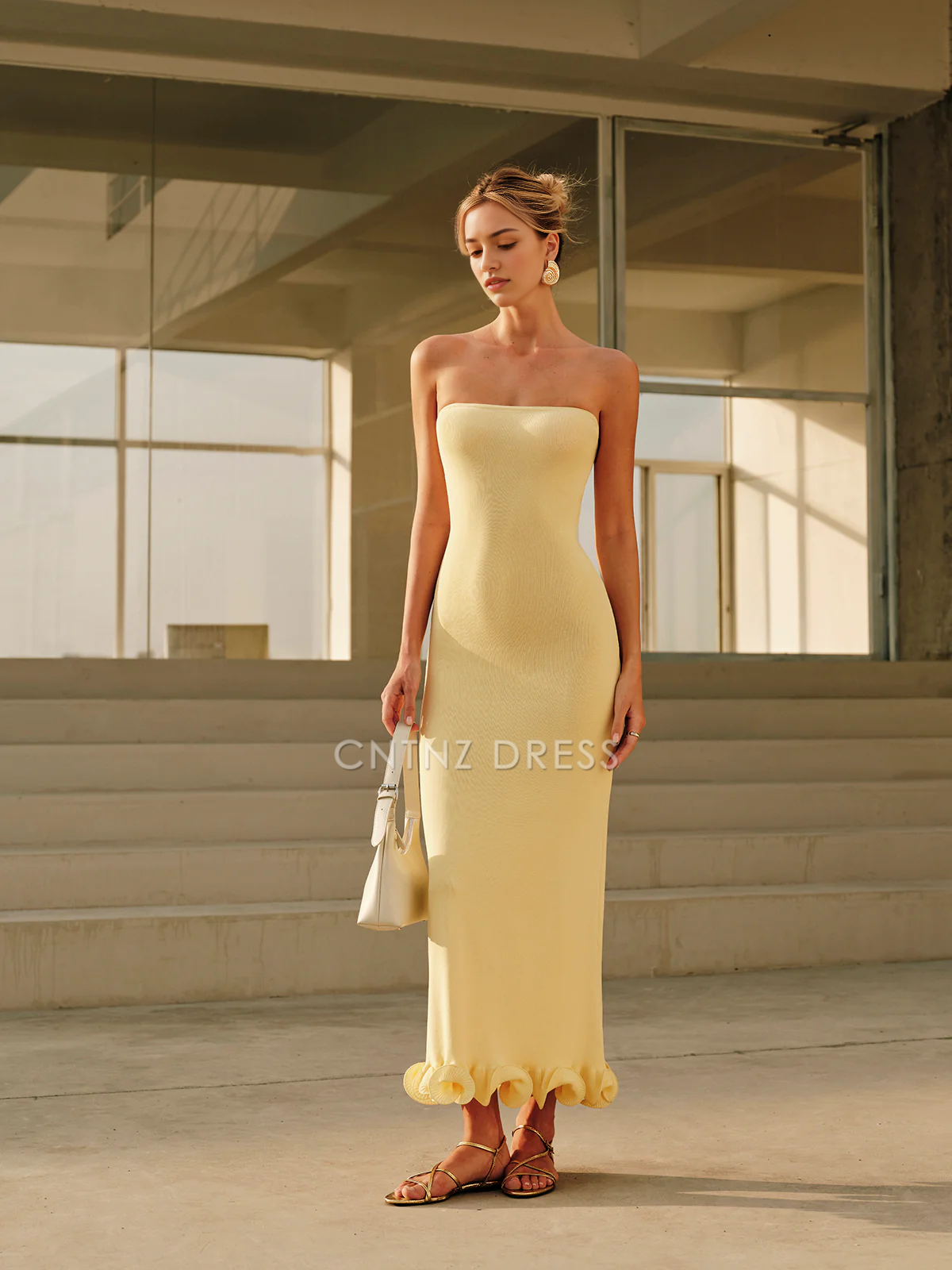 CNTNZ DRESS New Prom Dress Charming Mermaid Strapless Backless Ruched Hemline Exquisite Formal Women's Dress