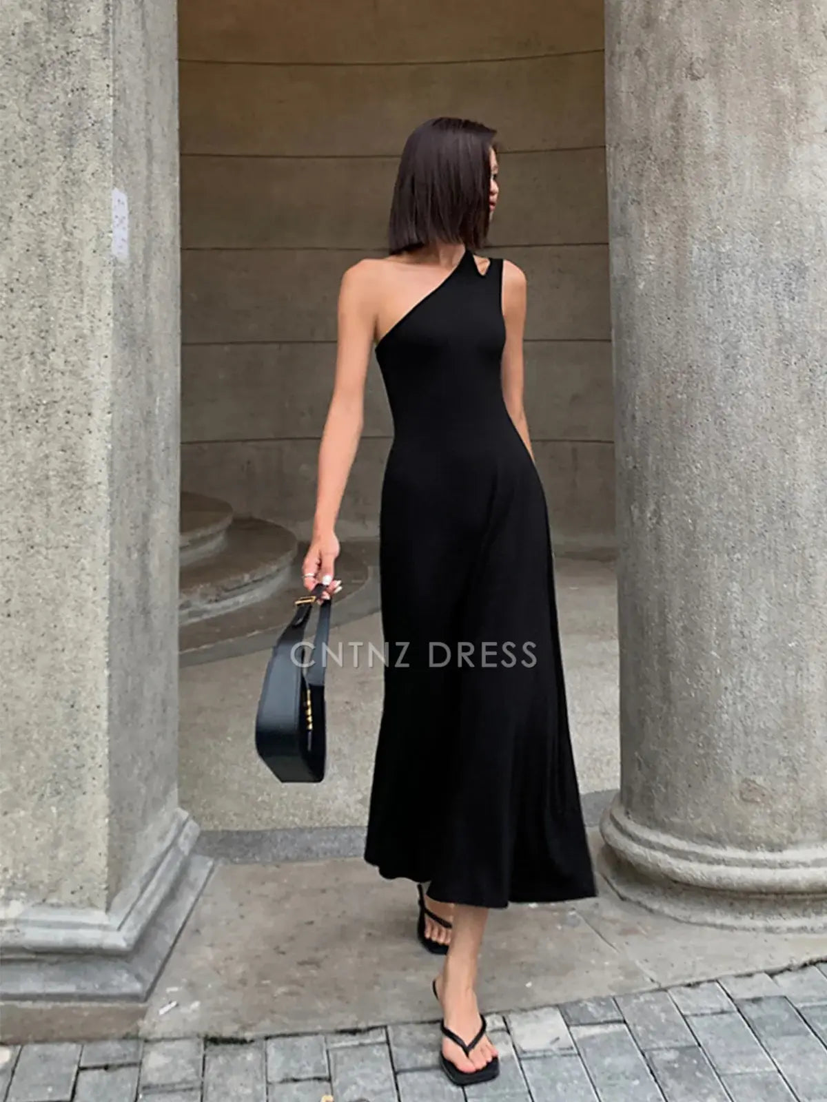 CNTNZ DRESS New Prom Dress Elegant Sheath Cutout One-Shoulder Backless Simple Long Dress Formal Women's Dress