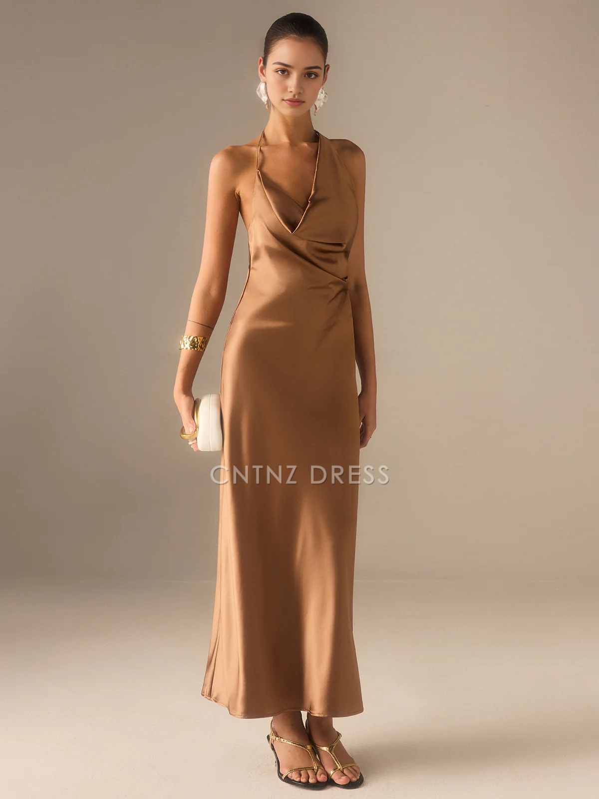 CNTNZ DRESS New Prom Dress Sheath/Column Halter-Neck Backless Sexy Dress Formal Women's Dress