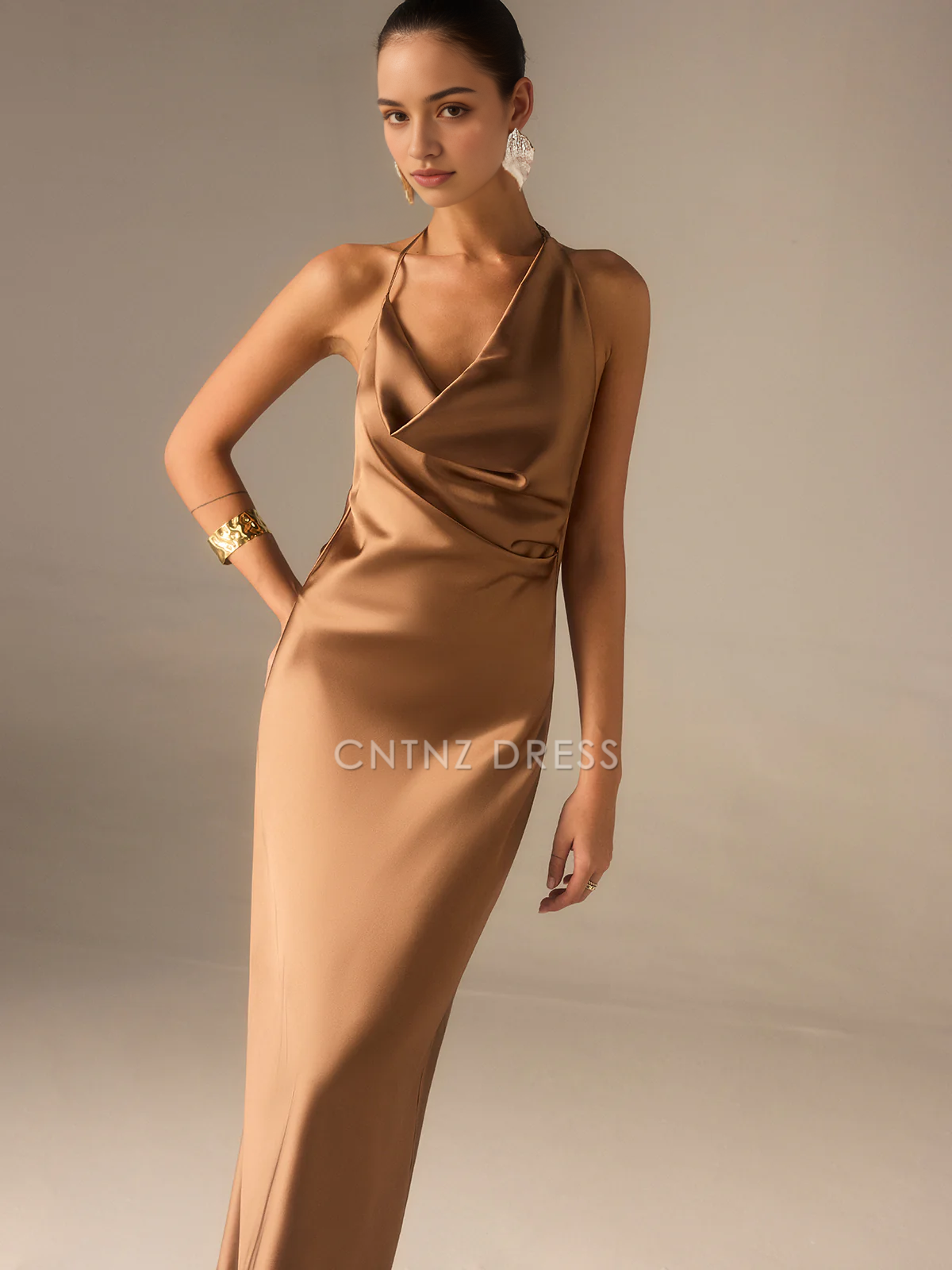 CNTNZ DRESS New Prom Dress Sheath/Column Halter-Neck Backless Sexy Dress Formal Women's Dress