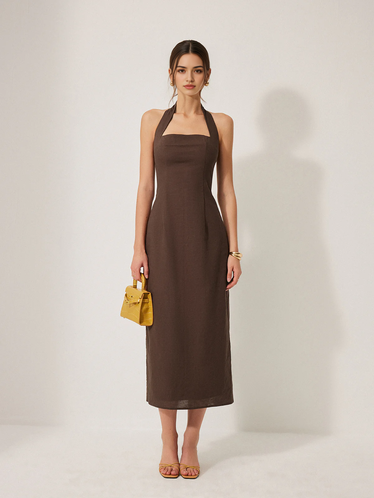 CNTNZ DRESS New Prom Dress Sheath Halter Backless Split Dress Elegant Simple Formal Women's Dress