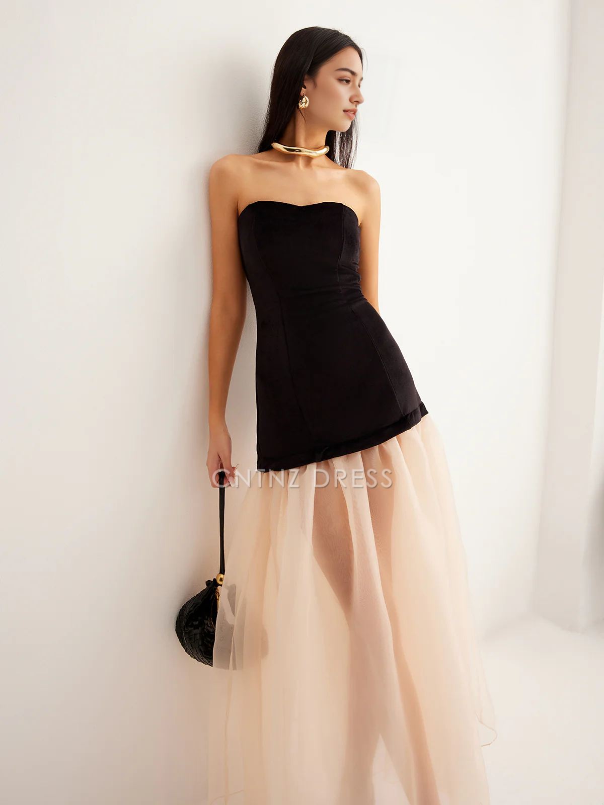 CNTNZ DRESS New Prom Dress Sheath Strapless Sweetheart Neckline Split Joint Elegant Dress Formal Women's Dress