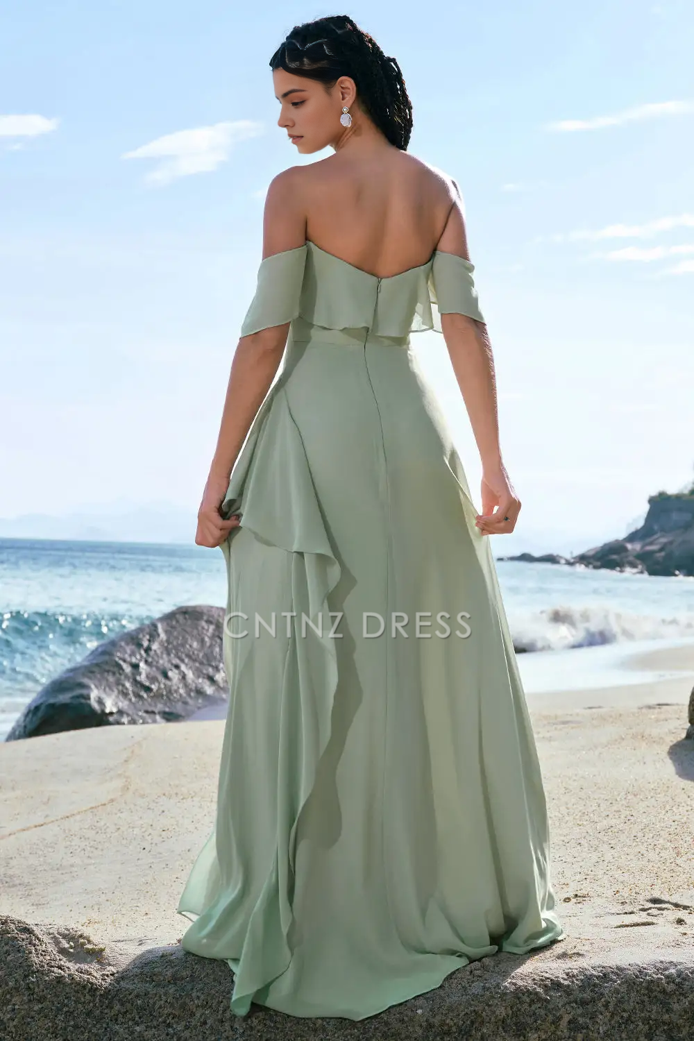 CNTNZ DRESS Sheath Off The Shoulder Sweetheart Ruched Backless Elegant Long Hot Sale Prom Dress