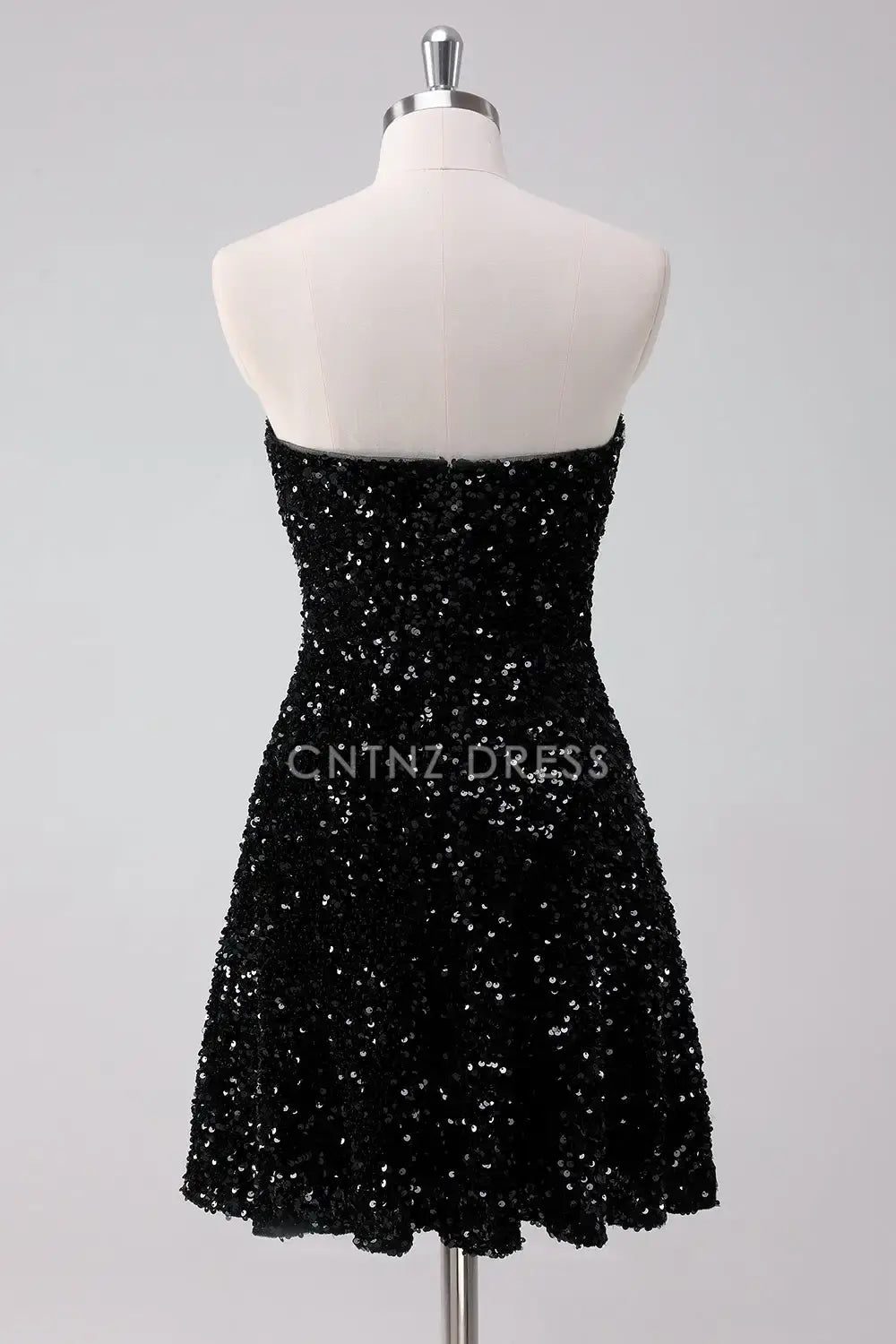 CNTNZ DRESS Sparkly A-Line Strapless Sequins Elegant Short Dress Hot Sale Homecoming Dress