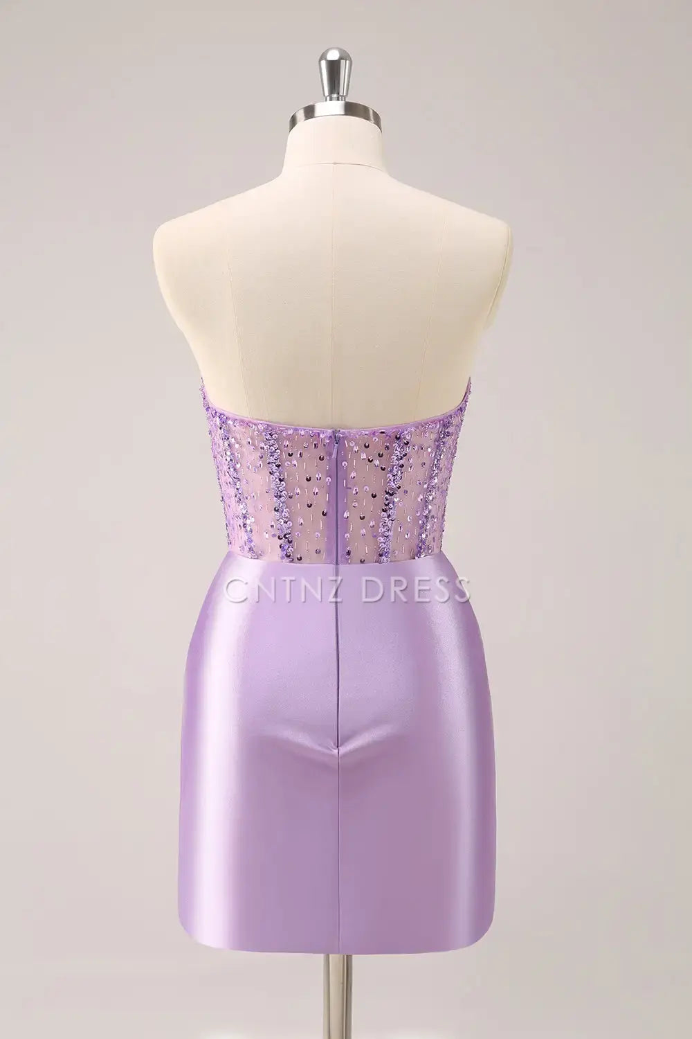 CNTNZ DRESS Charming Sparkly Strapless Sweetheart Beading Corset Tight Short Dress Hot Sale Homecoming Dress