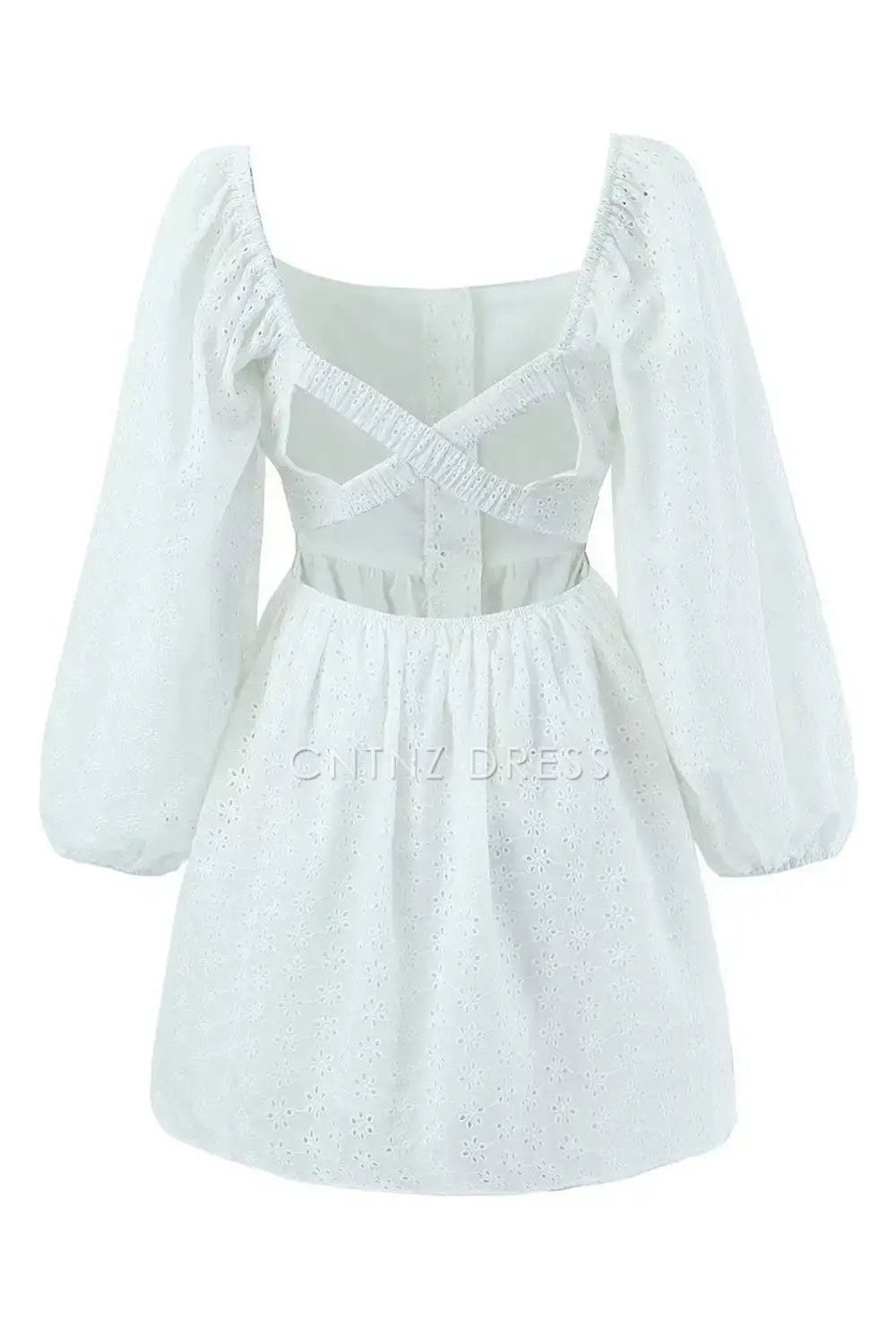 CNTNZ DRESS Elegant A Line Square Neck Long Sleeves Backless Retro Short Dress Hot Sale Homecoming Dress