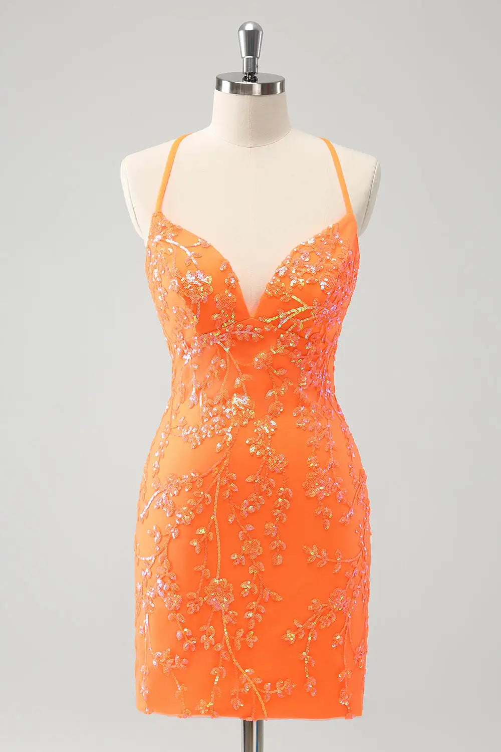 CNTNZ DRESS Halter Sweetheart Sparkly Backless Lace-Up Back Tight Sequins Short Dress Hot Sale Homecoming Dress
