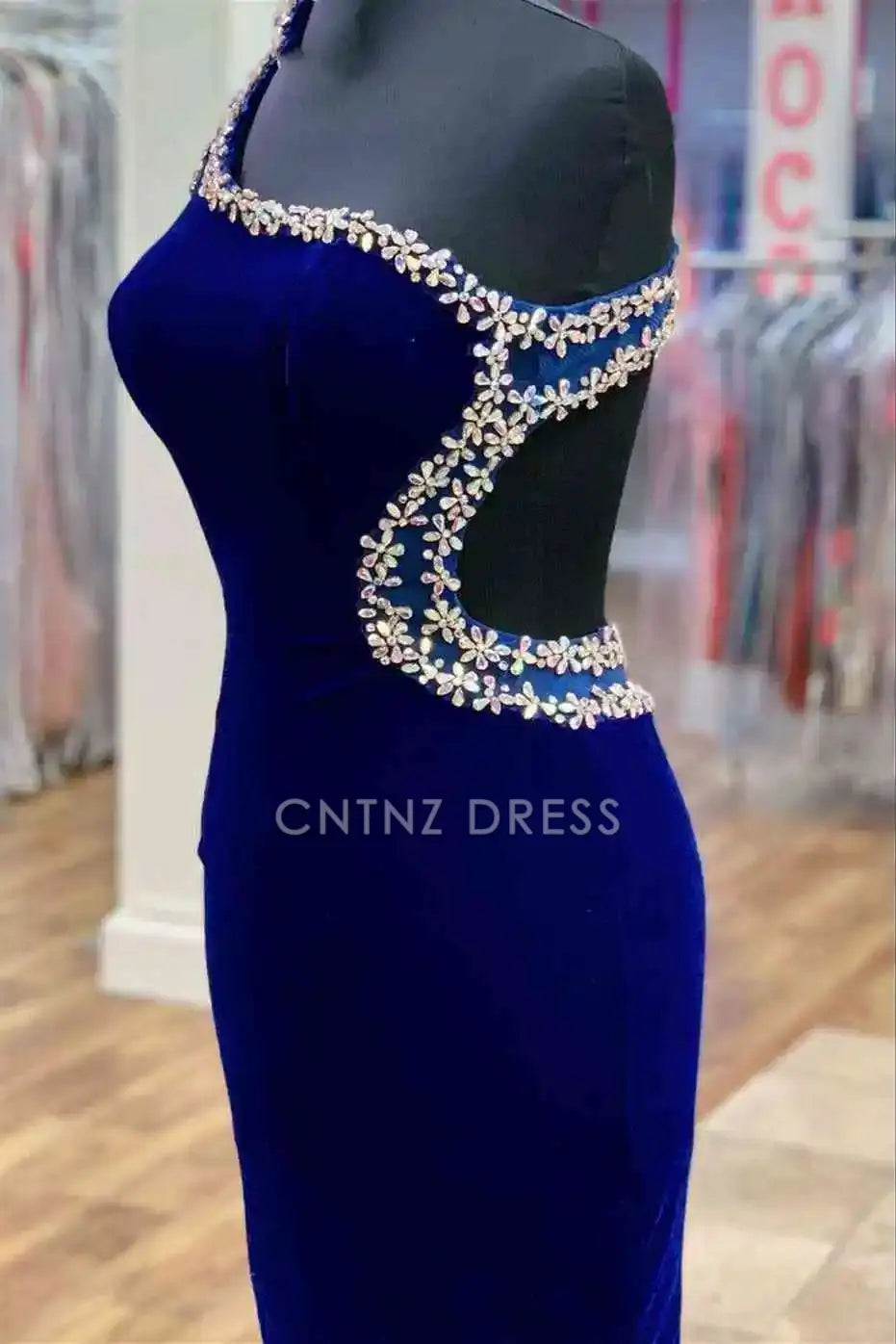 CNTNZ DRESS Hot Sale Homecoming Dress Gorgeous Sheath One-Shoulder Backless Beaded Fashion Short Dress