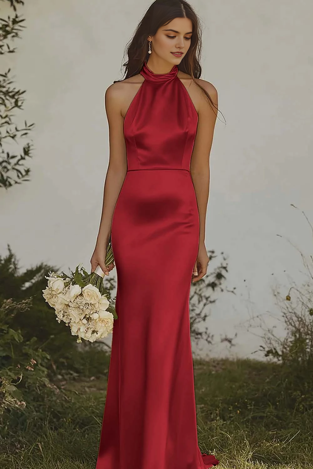 CNTNZ DRESS Mermaid Halter Sleeveless Backless Elegant Long Hot Sale Prom Dress