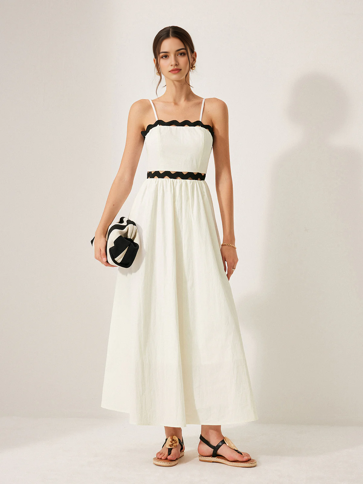 CNTNZ DRESS New Prom Dress A Line Spaghetti Strap Scalloped Trim Back Tie Backless Elegant Dress Formal Women's Dress