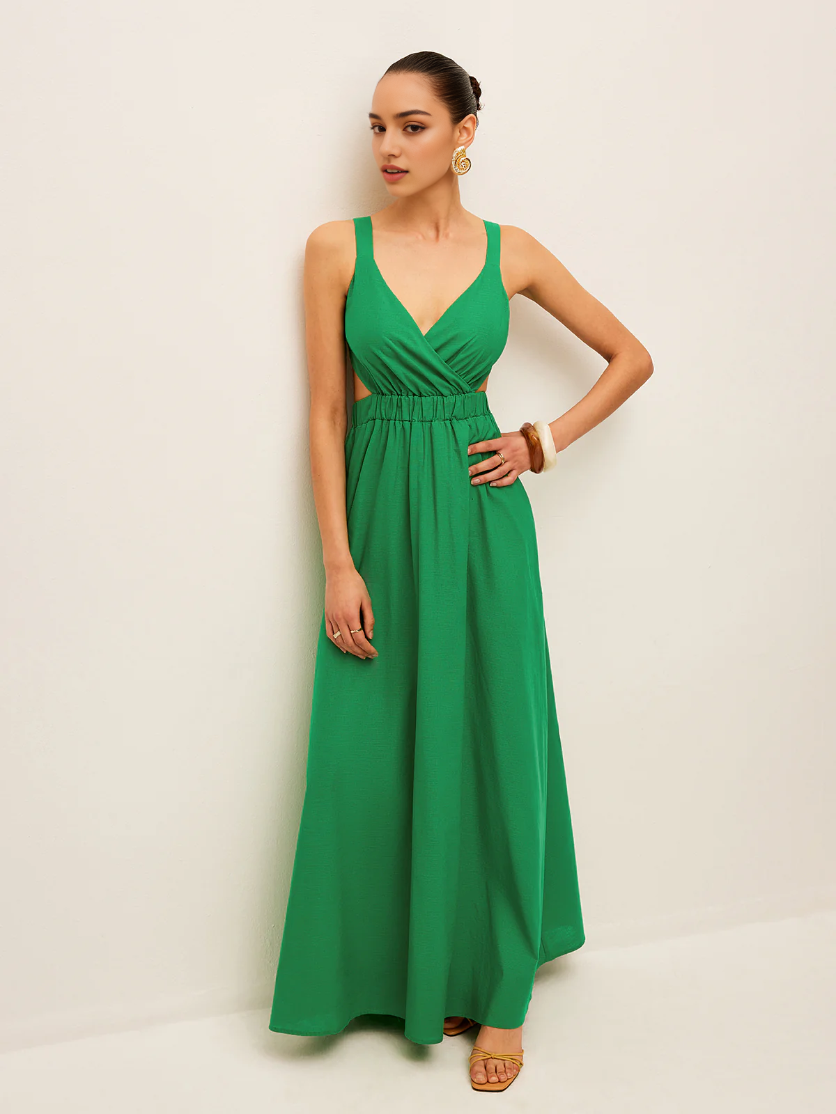 CNTNZ DRESS New Prom Dress A Line V Neck Sleeveless Back Tie Backless Fashion Dress Formal Women's Dress