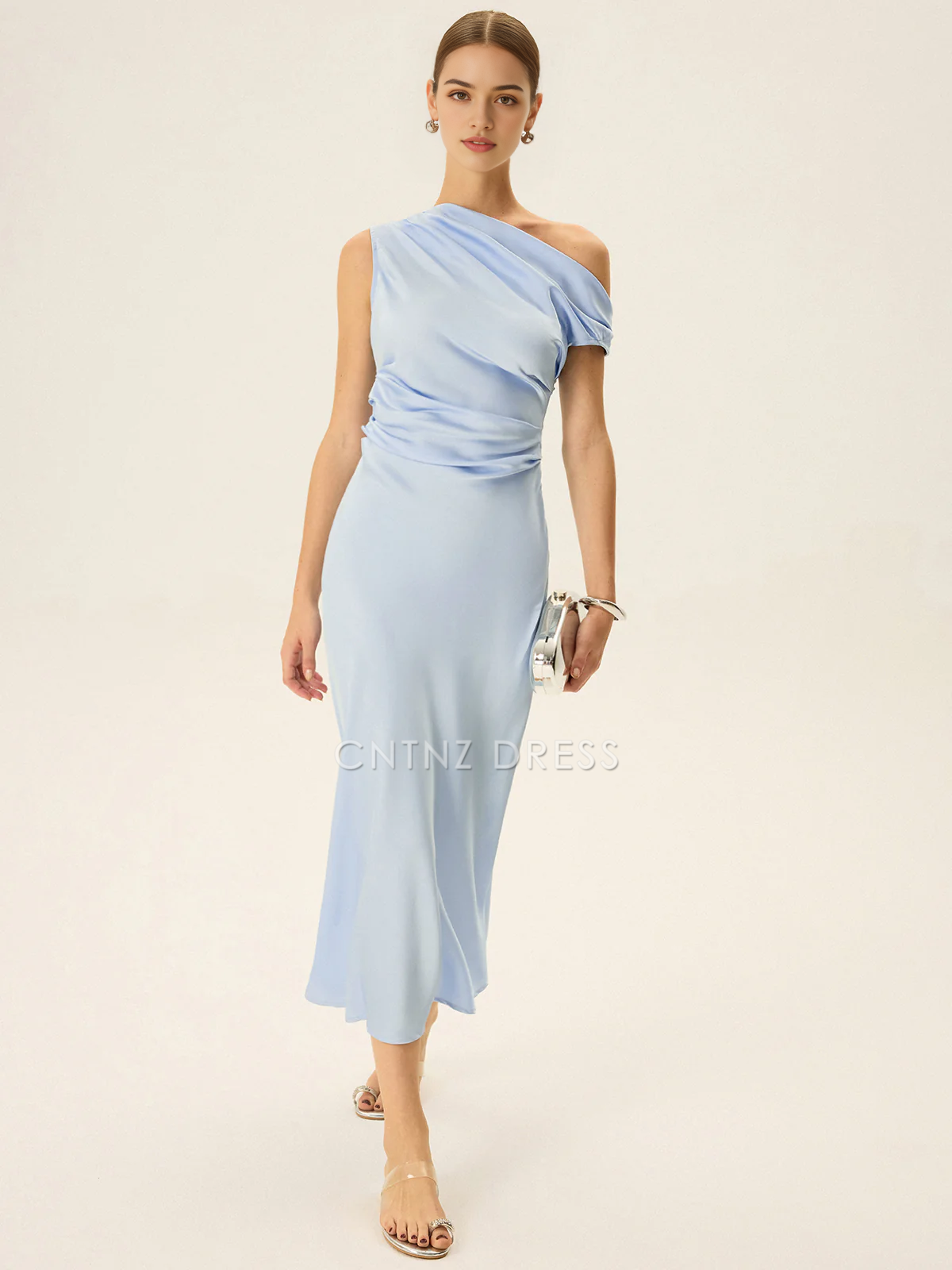 CNTNZ DRESS New Prom Dress Fashion Sheath/Column One-Shoulder Pleated Elegant Simple Dress Formal Women's Dress