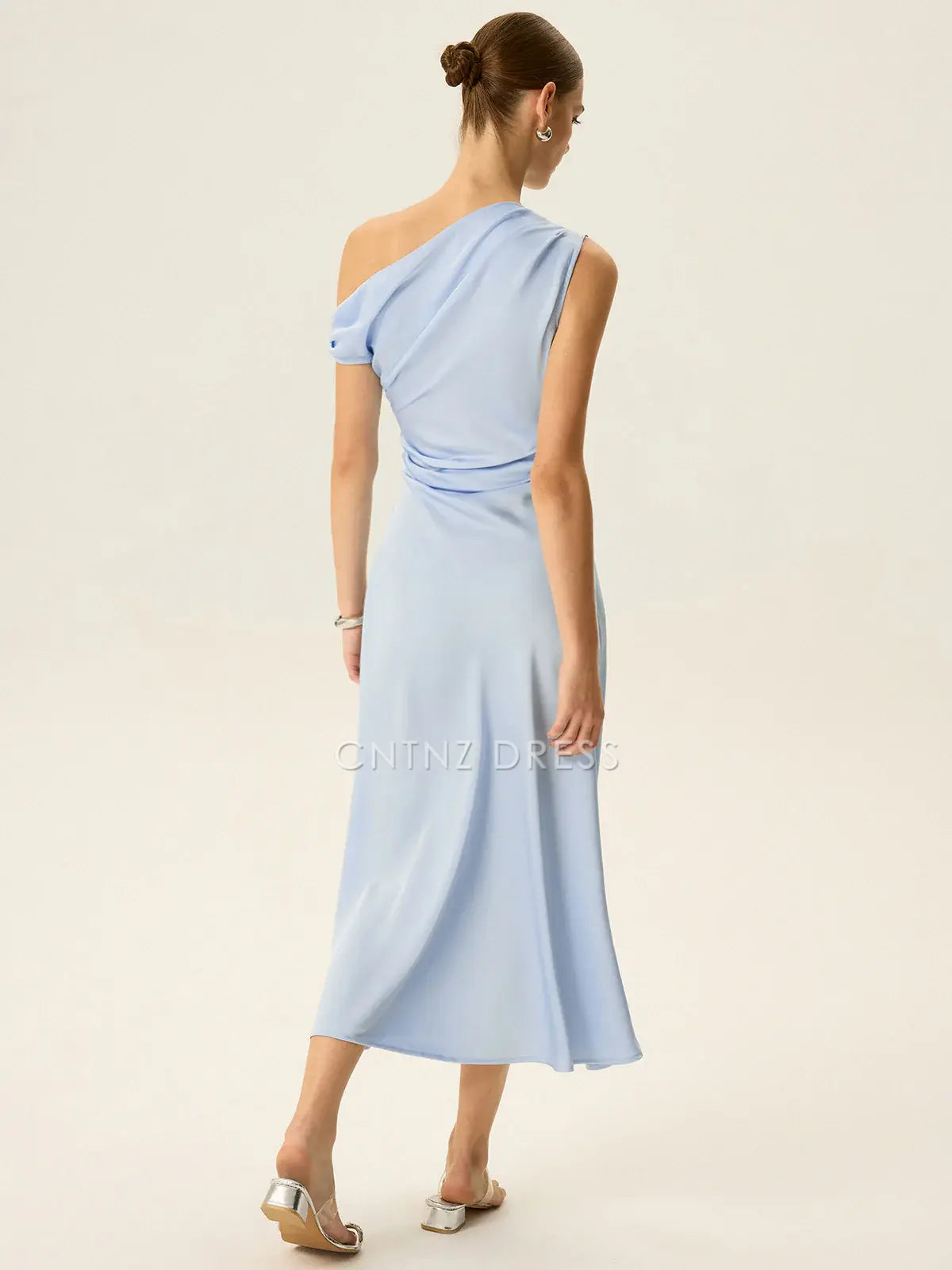CNTNZ DRESS New Prom Dress Fashion Sheath/Column One-Shoulder Pleated Elegant Simple Dress Formal Women's Dress