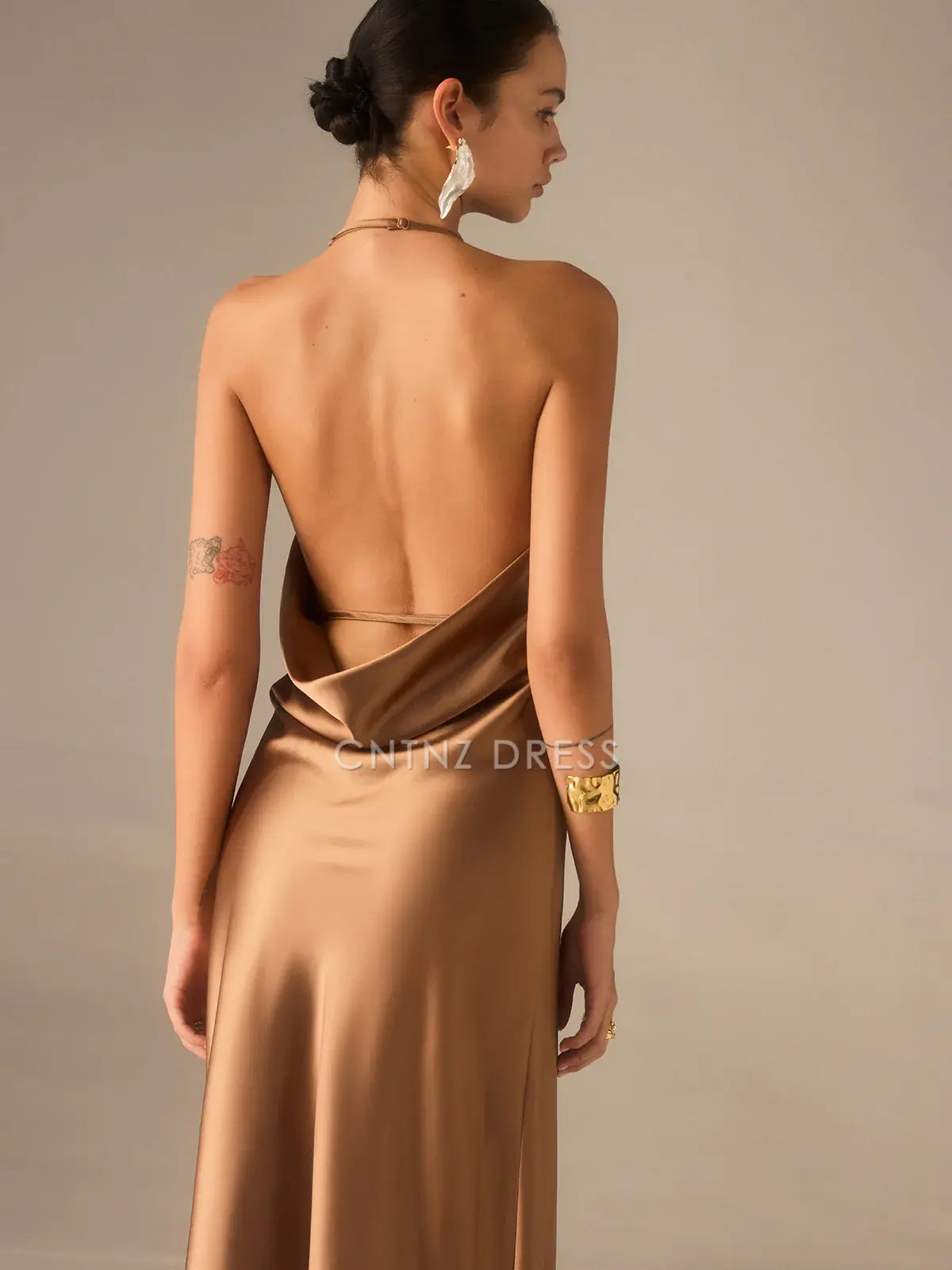 CNTNZ DRESS New Prom Dress Sheath/Column Halter-Neck Backless Sexy Dress Formal Women's Dress