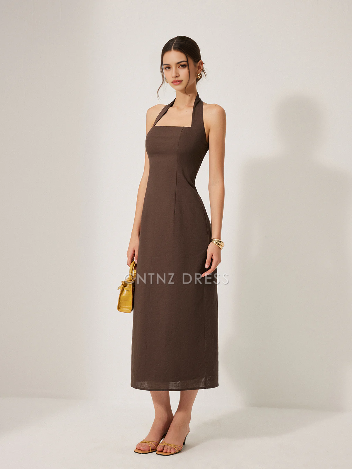 CNTNZ DRESS New Prom Dress Sheath Halter Backless Split Dress Elegant Simple Formal Women's Dress