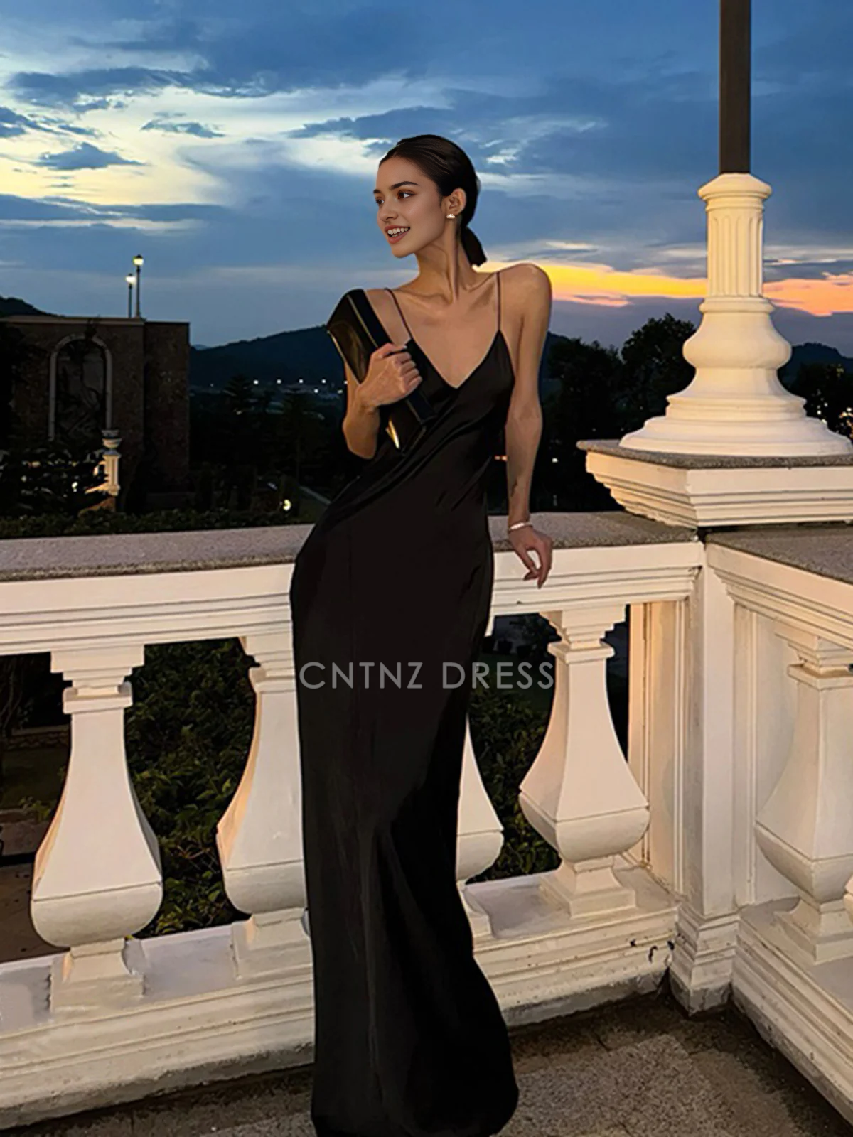 CNTNZ DRESS New Prom Dress Sheath V-Neck Spaghetti Strap Backless Sexy Long Dress Formal Women's Dress
