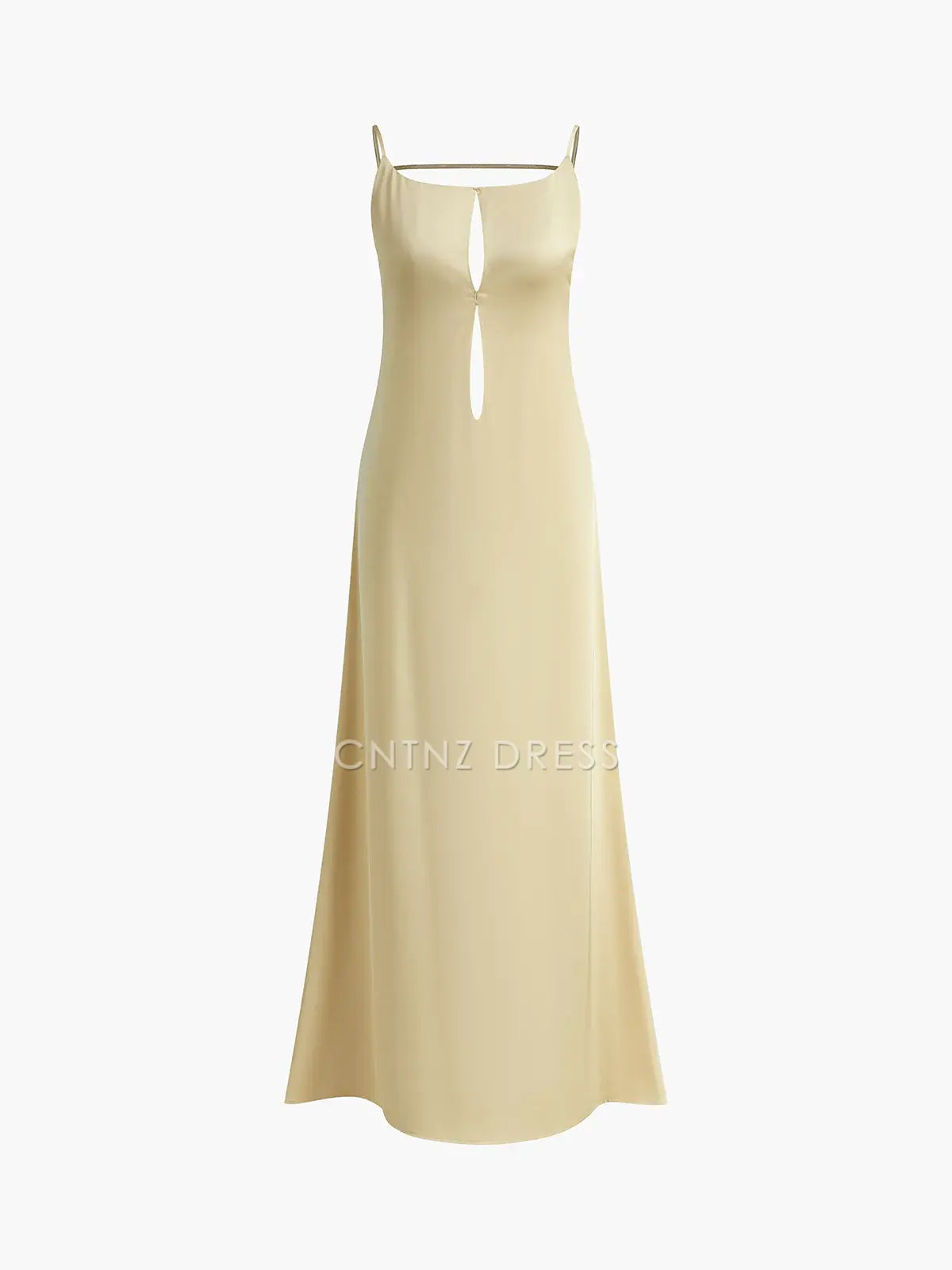 CNTNZ DRESS New Prom Dress Straight Round Neck Hollow Out Backless Vacation Simple Long Dress Formal Women's Dress