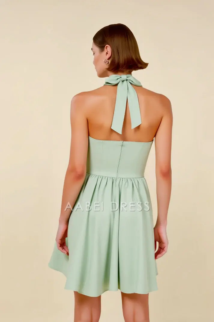 CNTNZ DRESS Short Prom Dress Elegant A-Line Halter Sweetheart Neck Sleeveless Fashion Simple New Hot Sale Homecoming Dress