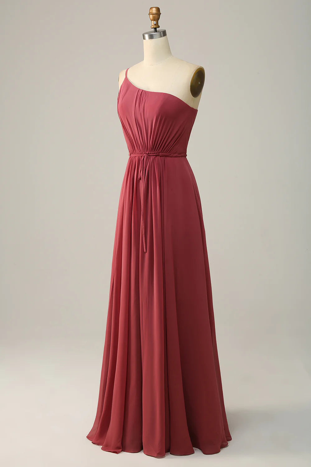 Wholesa One Shoulder A Line Long Bridesmaid Dress