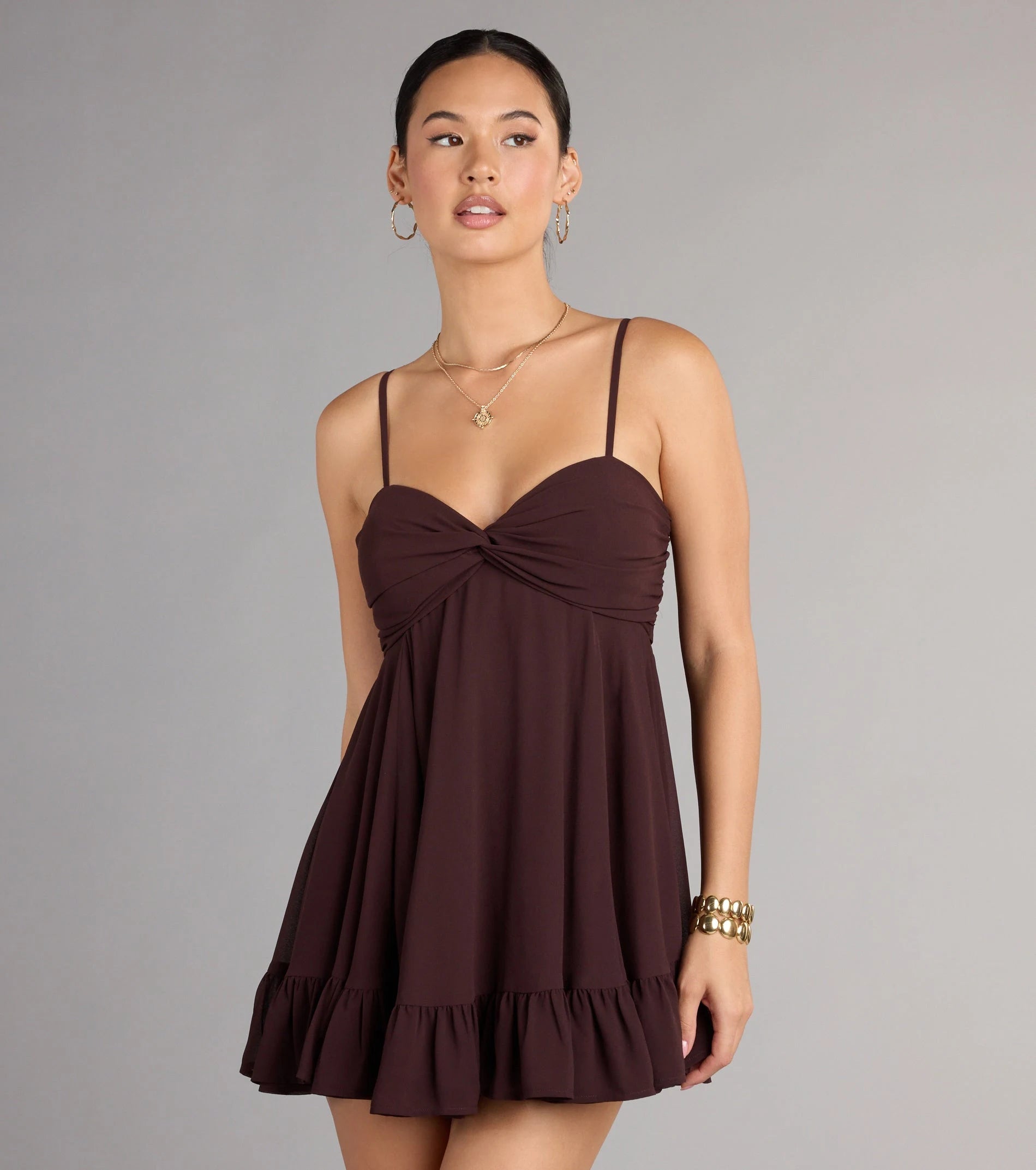Charming A-Line Sweetheart Sleeveless Ruched Ruffled Yellow Mini Homecoming Dress