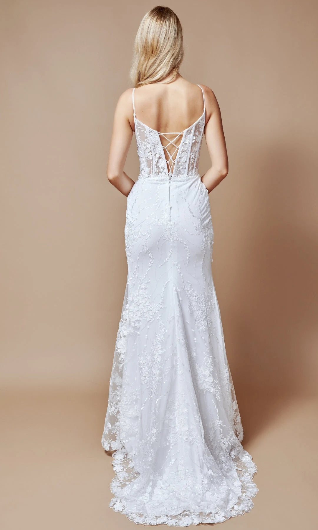Charming Mermaid Sweetheart Sleeveless Corset Backless White Maxi Prom Dresses Women