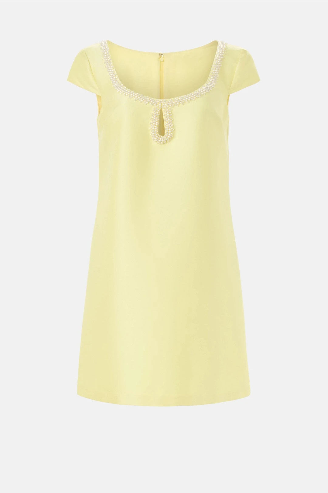 Chic A-Line Square Neck Cap Sleeve Pearl Yellow Mini Homecoming Dress
