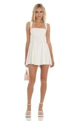Chic A-Line Square Neck Sleeveless Bow-Back Royal Blue Mini Homecoming Dress