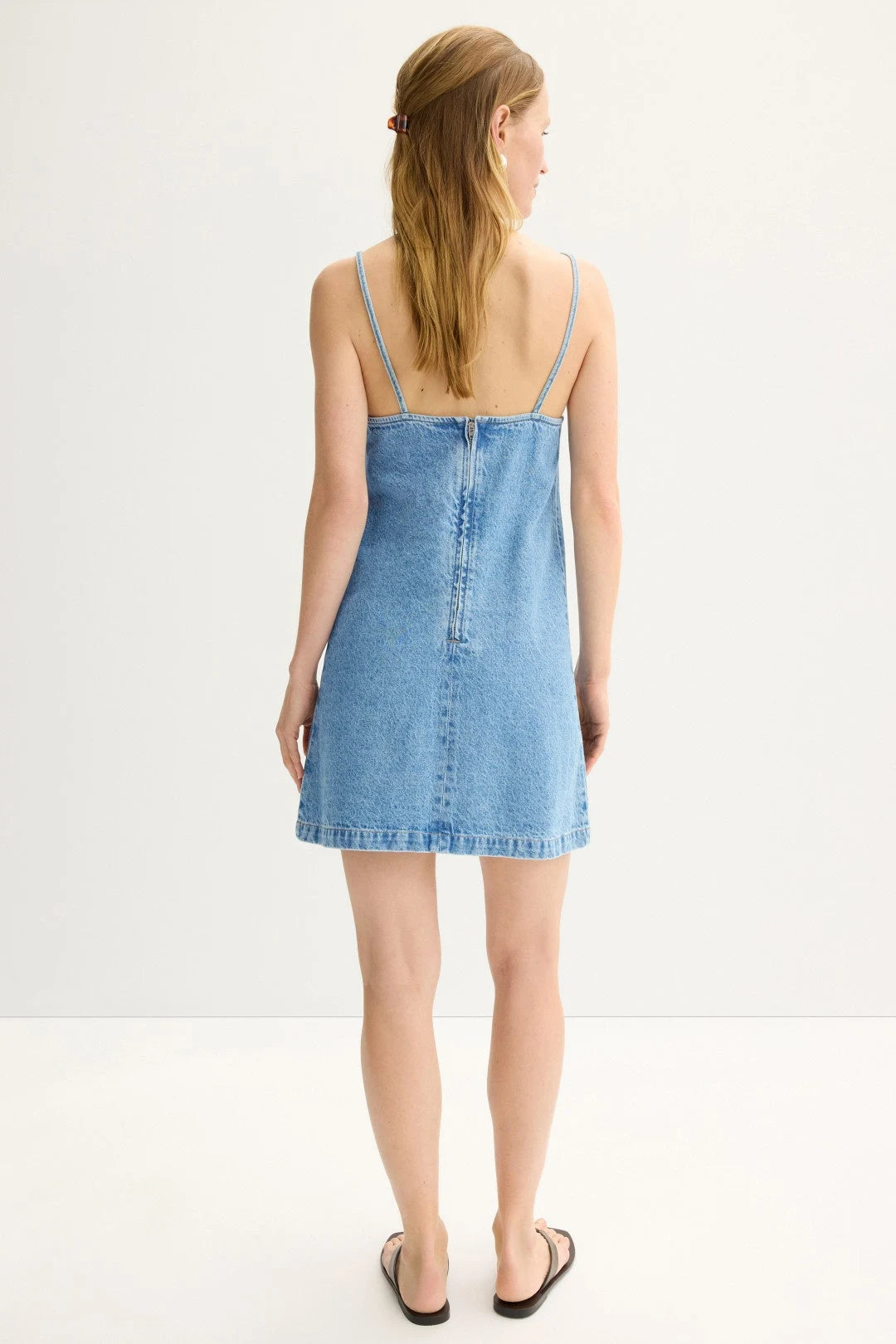 Chic A-Line Square Neck Sleeveless Casual Light Blue Mini Homecoming Dress Women