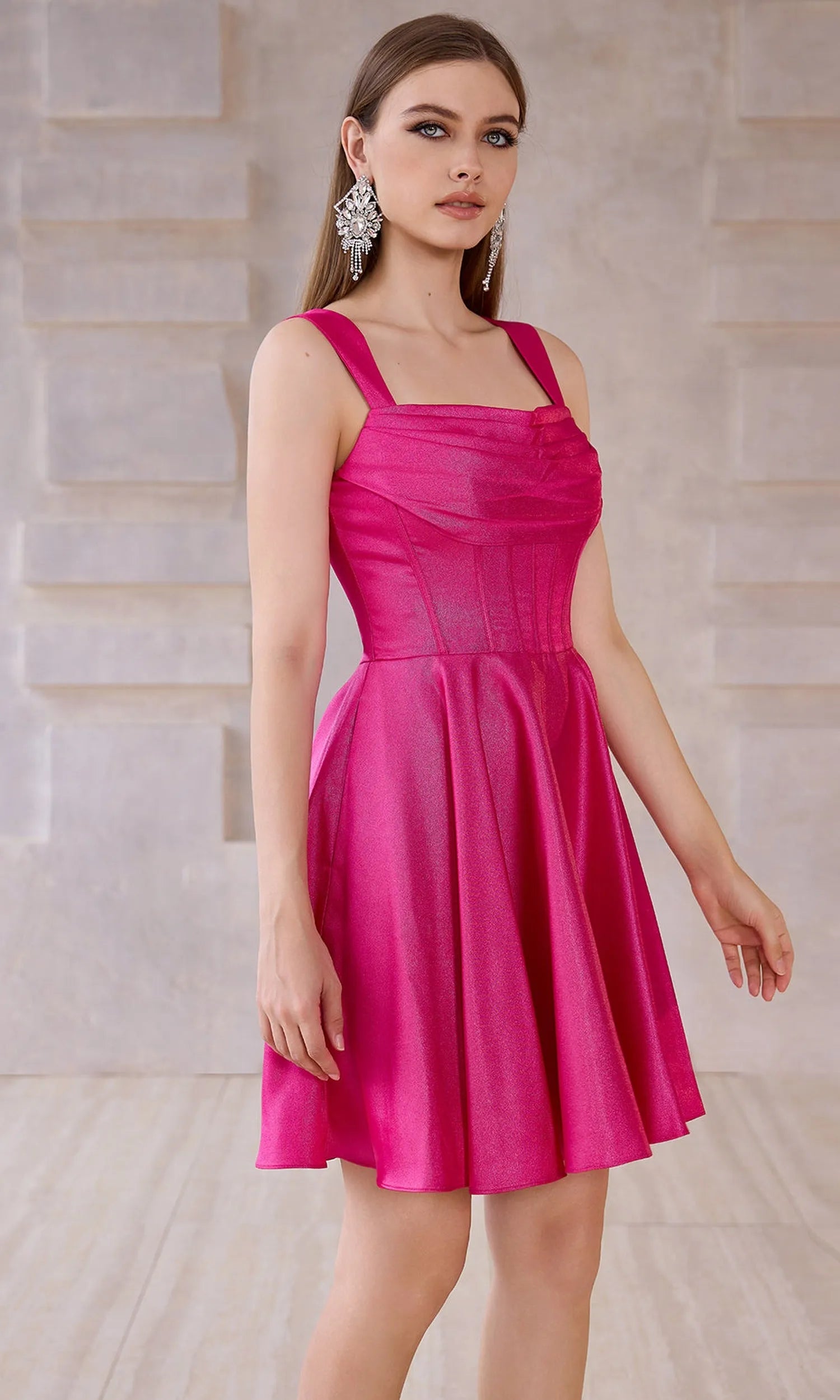Chic A-Line Square Neck Sleeveless Corset Lace-Up Emerald Short Homecoming Dress