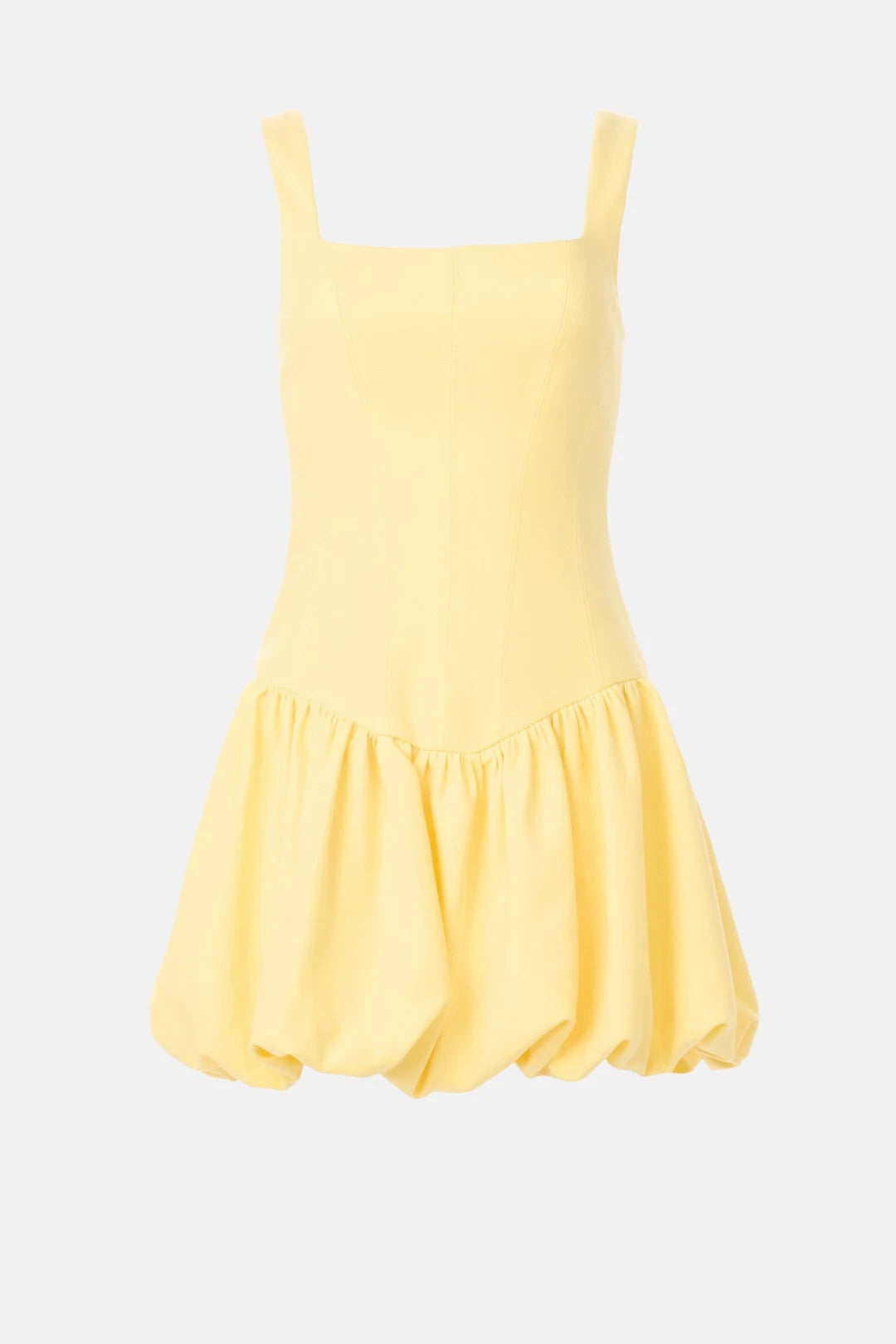 Chic A-Line Square Neck Sleeveless Structured Bubble Yellow Mini Homecoming Women's Dress