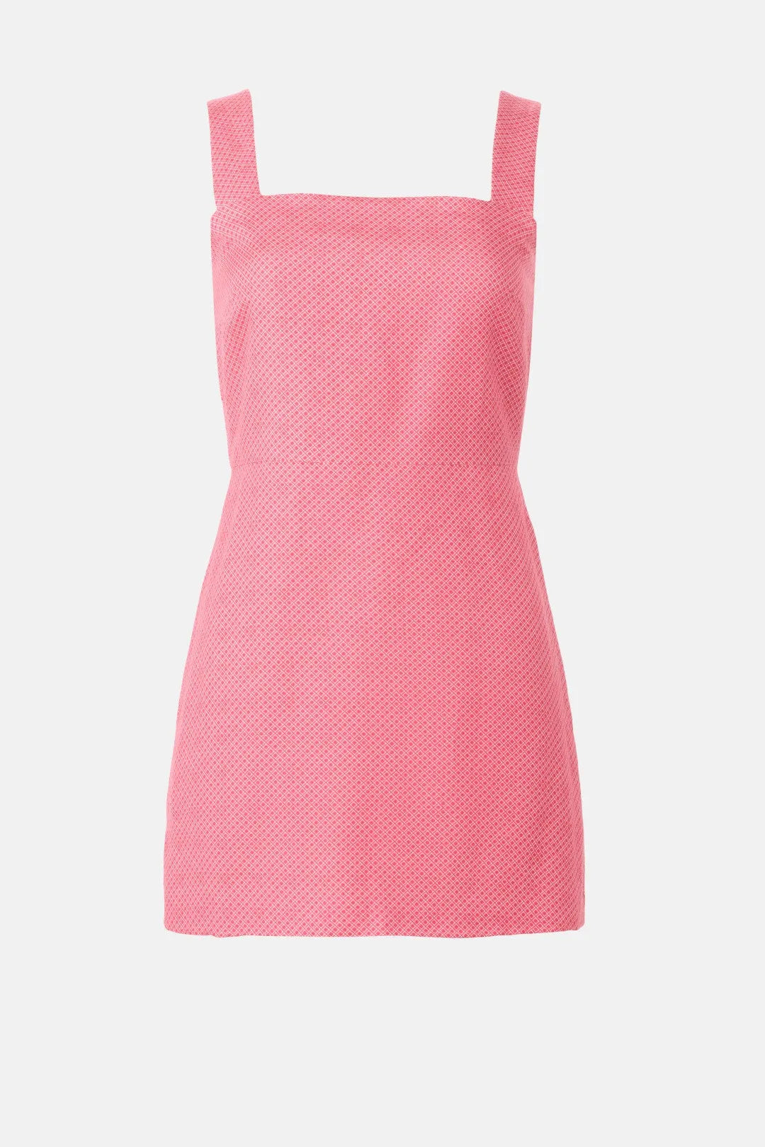 Chic A-Line Square Neck Sleeveless Textured Pink Mini Homecoming Women's Dress