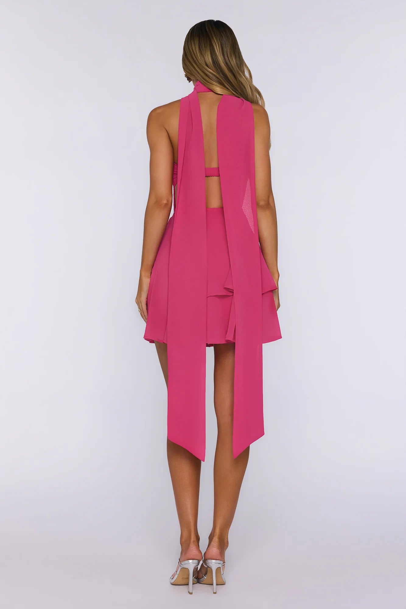 Chic A-Line Strapless Halter-Neck Sleeveless Open Tie-Back Mini Homecoming Dresses