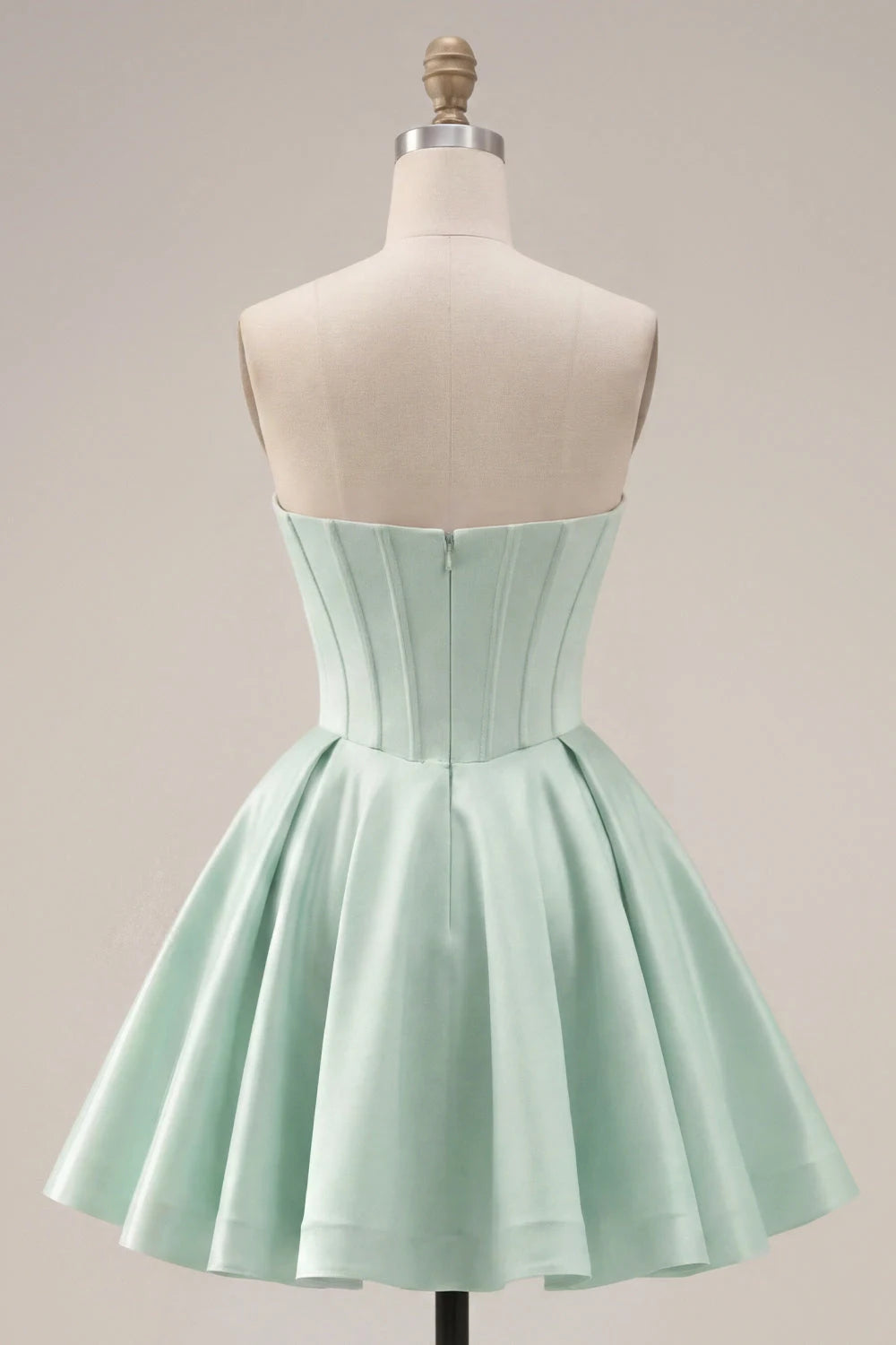 Chic A-Line Sweetheart Corset Pleated Mint Short Homecoming Dress for Women