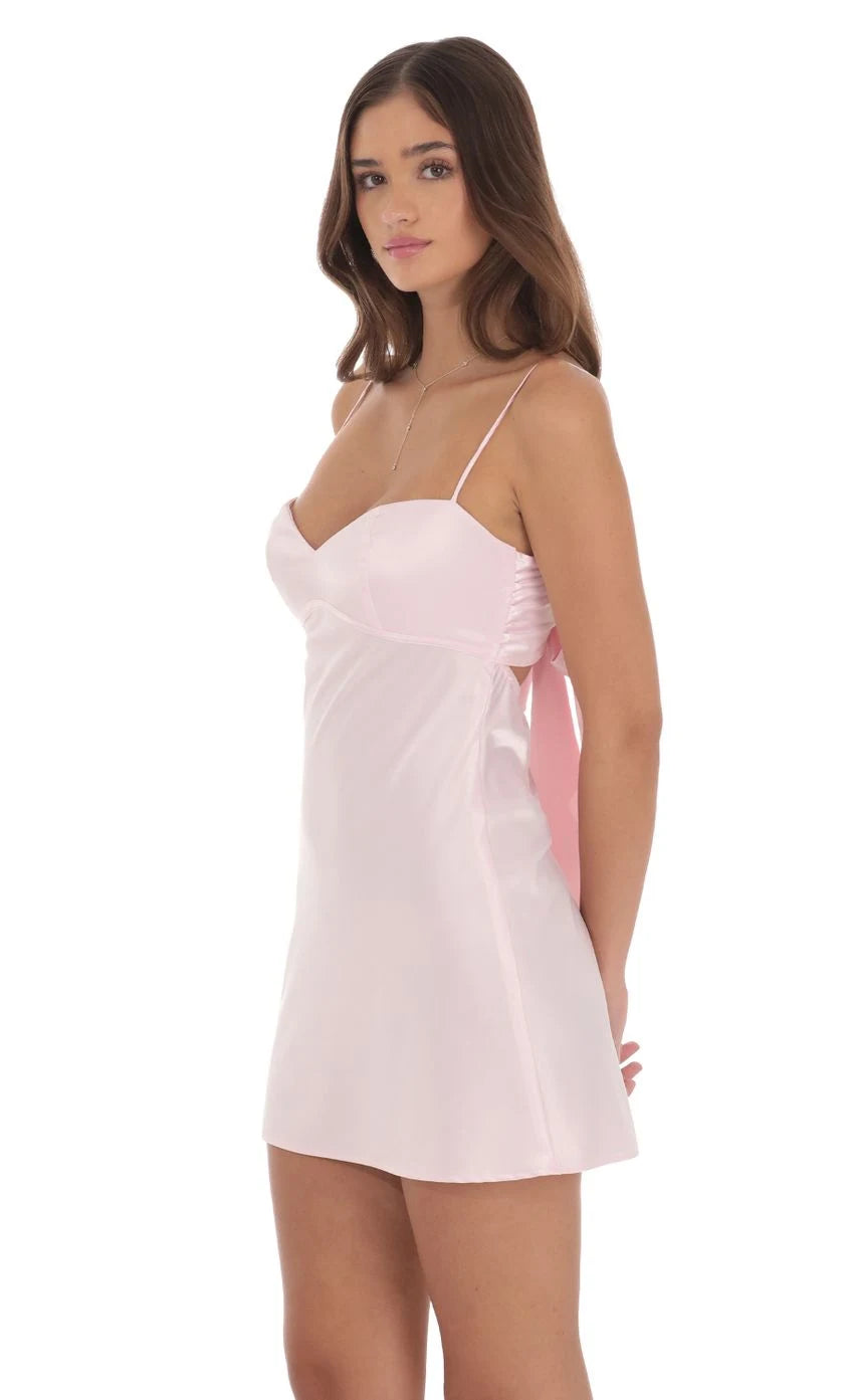 Chic A-Line Sweetheart Sleeveless Bow-Back Pink Short Homecoming Dress Women's Party