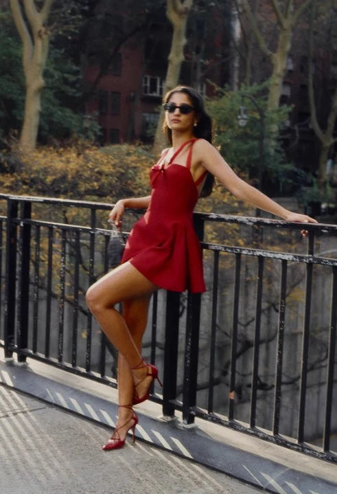 Chic A-Line Sweetheart Sleeveless Flirty Red Mini Homecoming Dress Women's Attire
