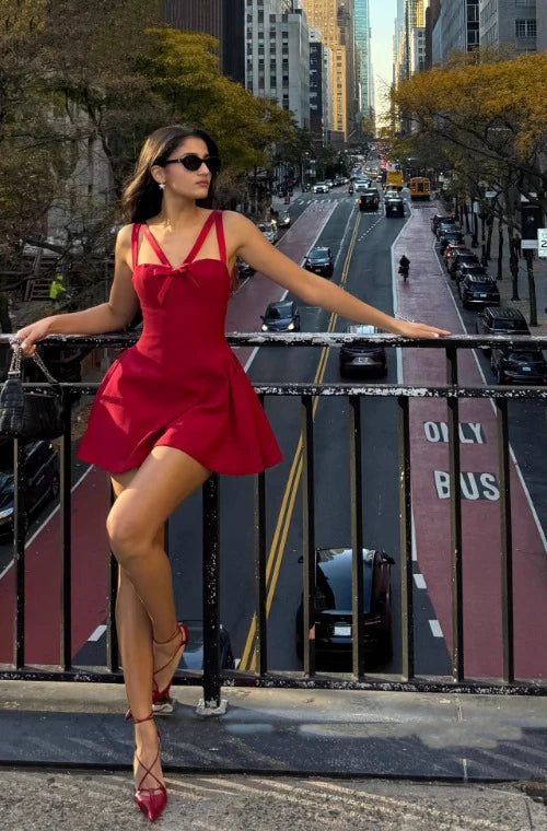 Chic A-Line Sweetheart Sleeveless Flirty Red Mini Homecoming Dress Women's Attire