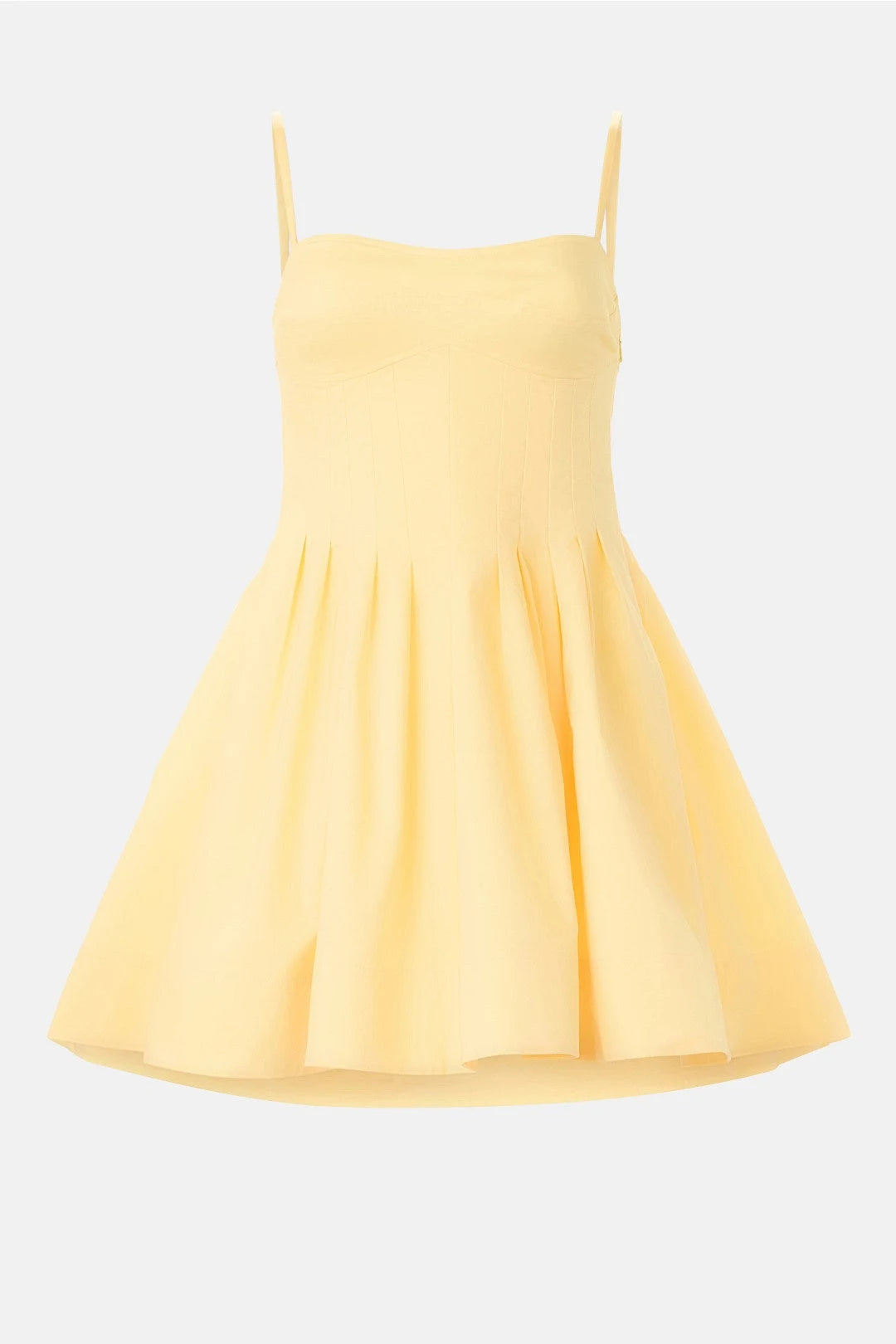 Chic A-Line Sweetheart Sleeveless Pleated Casual Yellow Mini Homecoming Dress