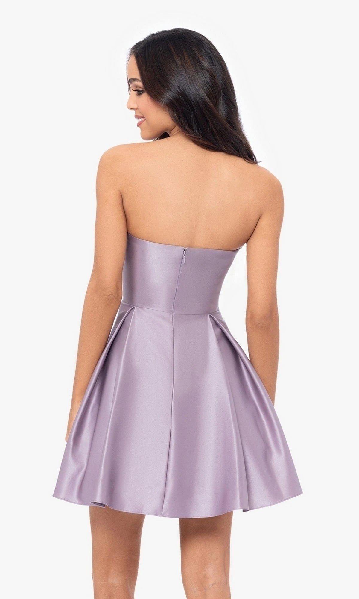Chic A-Line Sweetheart Strapless Draped Espresso Mini Homecoming Dresses