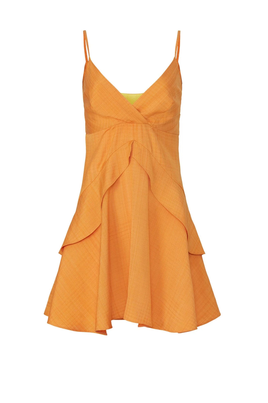 Chic A-Line V-Neck Ruffled Tiered Orange Mini Homecoming Dress for Women