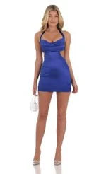 Chic Bodycon Halter Cowl Neck Sleeveless Cutout Light Pink Mini Homecoming Dresses Women's