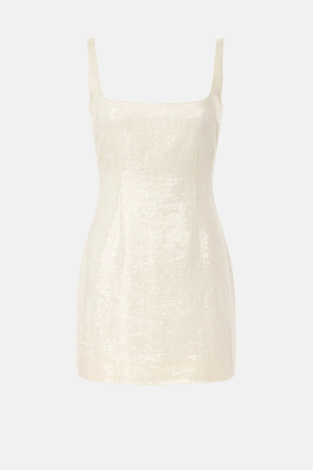 Chic Bodycon Square Neck Sleeveless Sequin Cream Mini Homecoming Dress