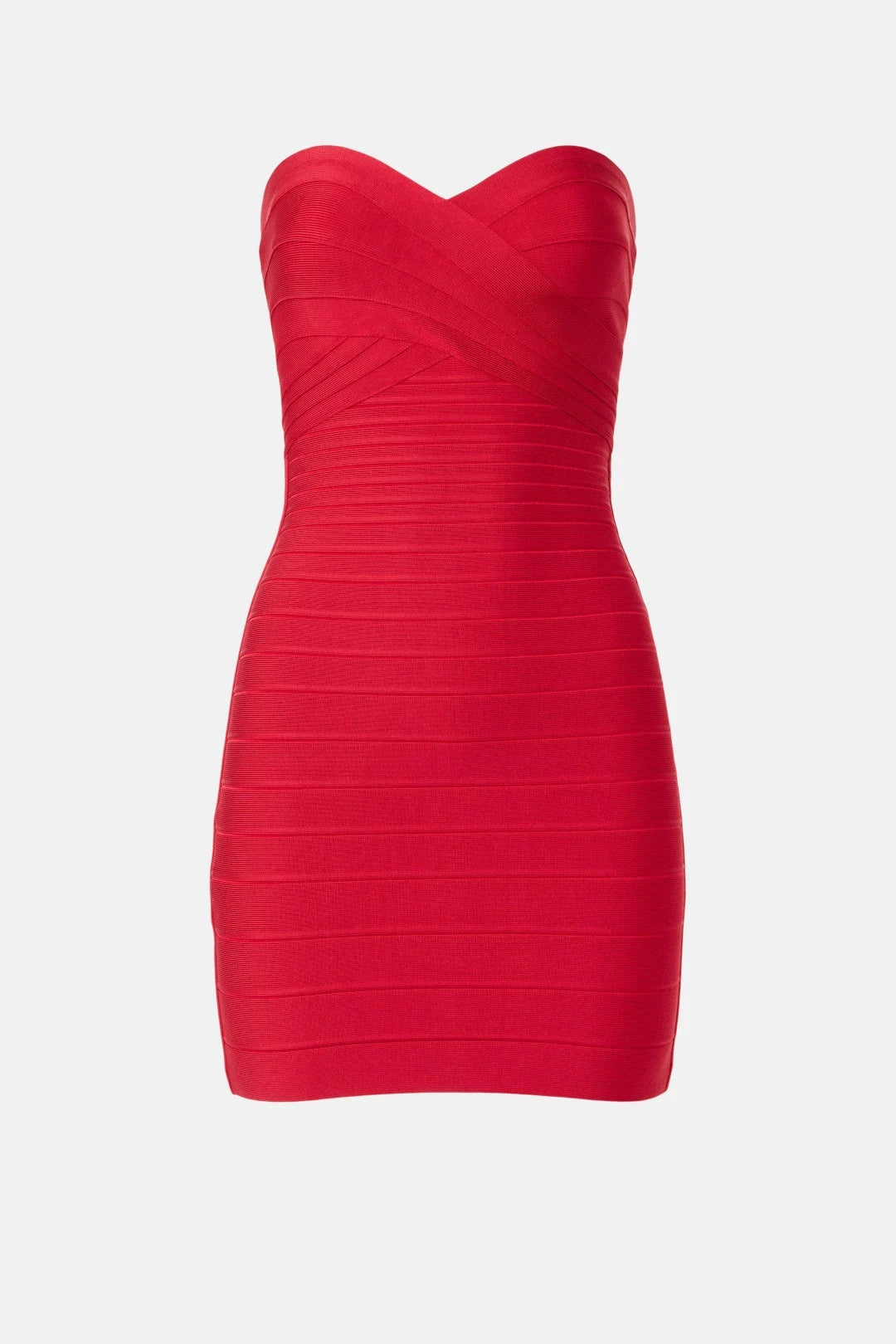 Chic Bodycon Strapless Ruched Bandage Red Mini Homecoming Dress for Women