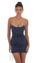 Chic Bodycon Strapless Ruched Neon Orange Mini Homecoming Dress Women's Party