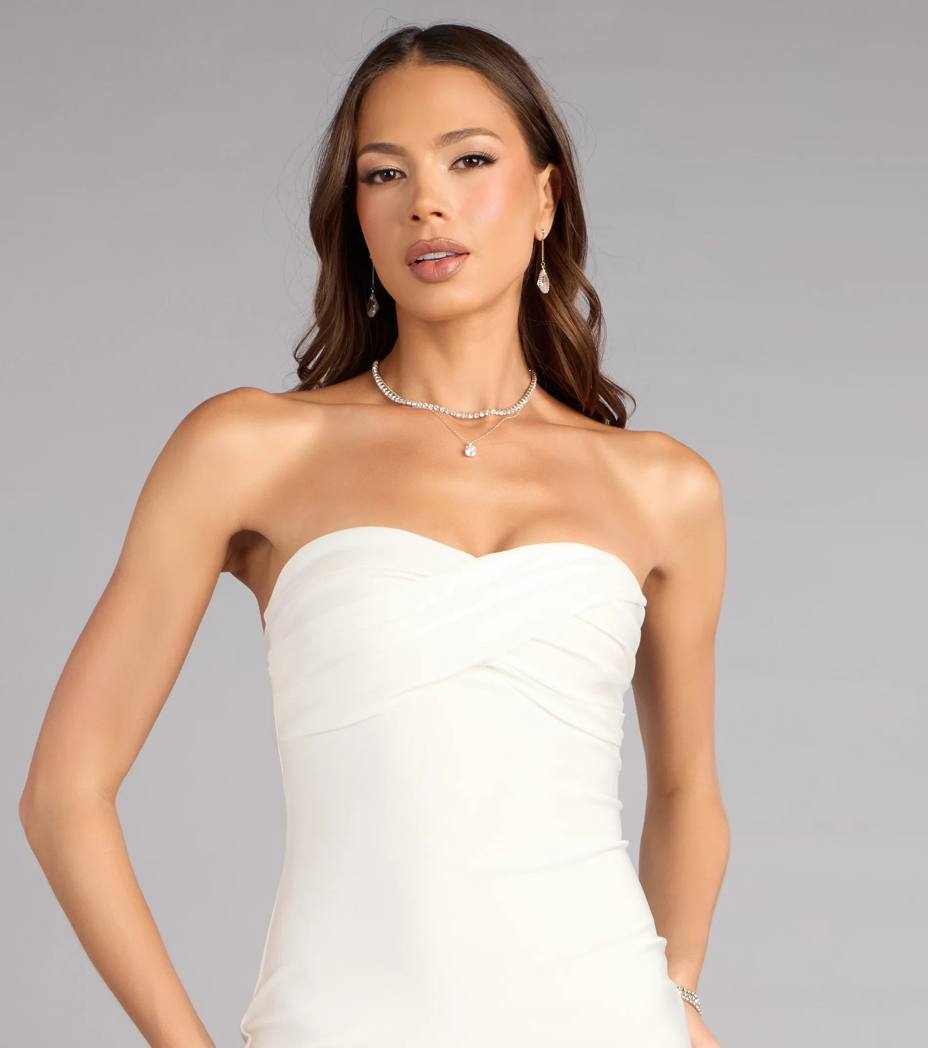 Chic Bodycon Strapless Sweetheart Draped Sleeveless Plain Back Mini Homecoming Dresses for Women