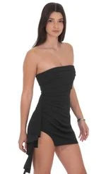 Chic Fitted Strapless Ruched Asymmetrical Teal Mini Homecoming Dress for Women