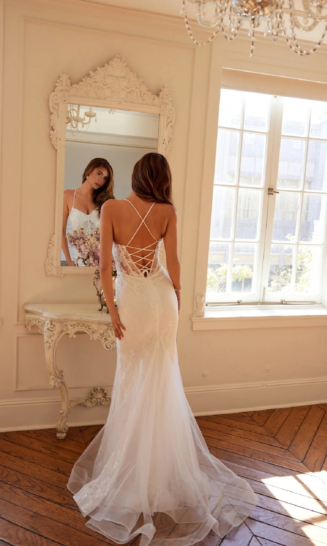Chic Mermaid Sweetheart Sleeveless Corset Backless White Prom Dresses Women Gown