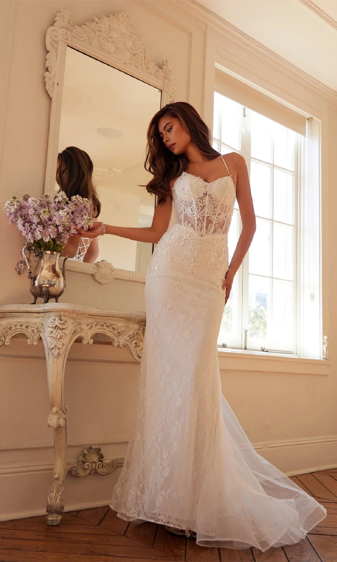 Chic Mermaid Sweetheart Sleeveless Corset Backless White Prom Dresses Women Gown