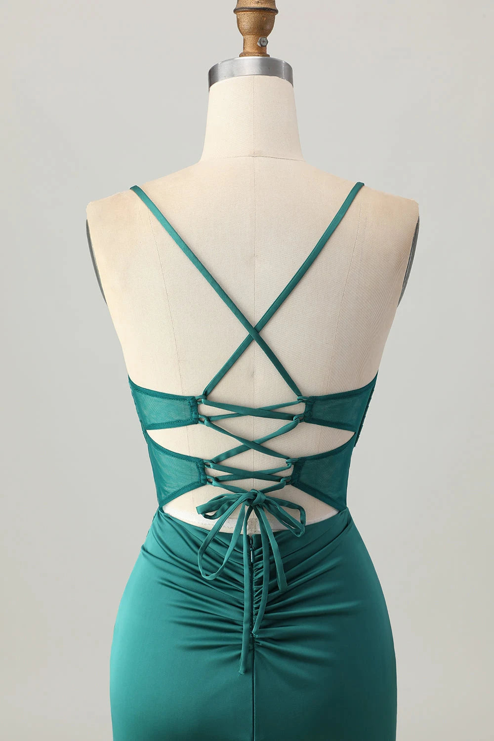 Chic Sheath Sweetheart Sleeveless Corset Ruched Emerald Green Mini Homecoming Dress