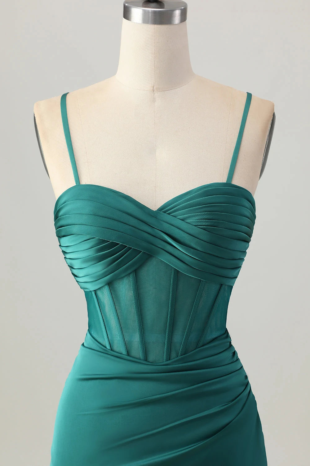 Chic Sheath Sweetheart Sleeveless Corset Ruched Emerald Green Mini Homecoming Dress